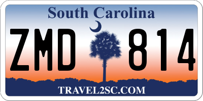 SC license plate ZMD814