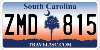 SC license plate ZMD815