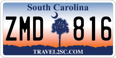 SC license plate ZMD816