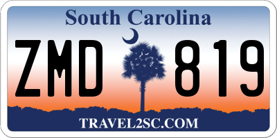 SC license plate ZMD819