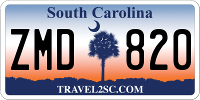 SC license plate ZMD820