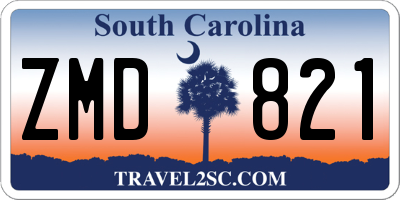 SC license plate ZMD821
