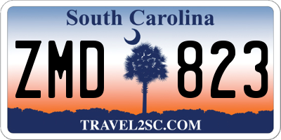 SC license plate ZMD823