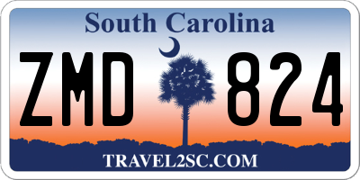 SC license plate ZMD824
