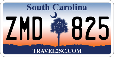 SC license plate ZMD825
