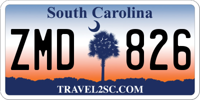 SC license plate ZMD826