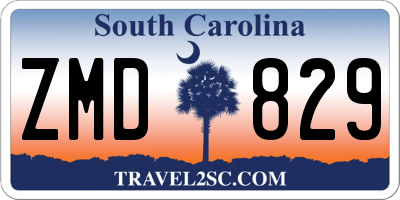 SC license plate ZMD829