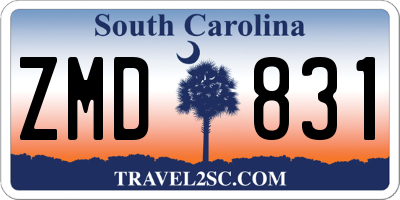 SC license plate ZMD831