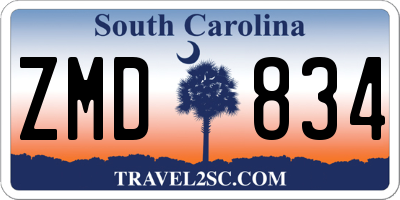 SC license plate ZMD834
