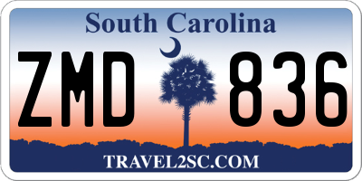 SC license plate ZMD836