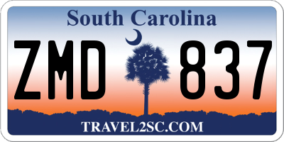SC license plate ZMD837