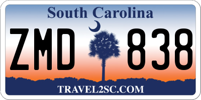 SC license plate ZMD838