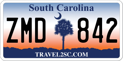 SC license plate ZMD842