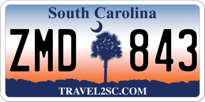SC license plate ZMD843