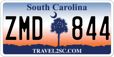 SC license plate ZMD844