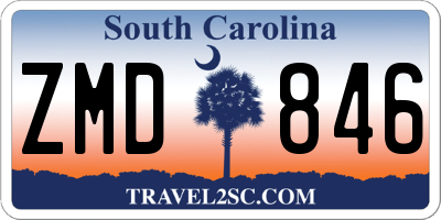 SC license plate ZMD846