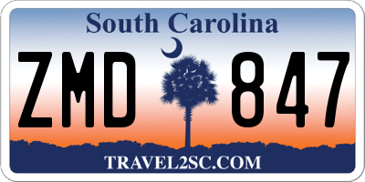 SC license plate ZMD847