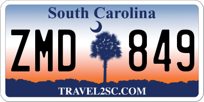 SC license plate ZMD849