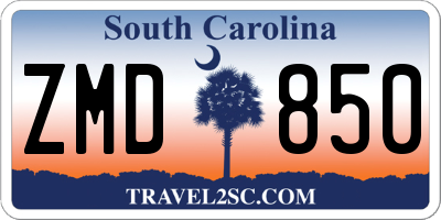 SC license plate ZMD850