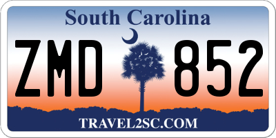 SC license plate ZMD852