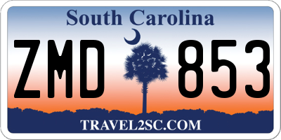 SC license plate ZMD853