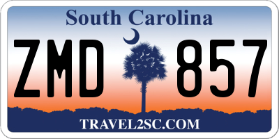SC license plate ZMD857