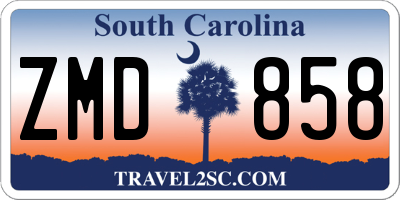 SC license plate ZMD858
