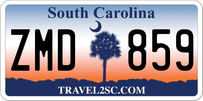 SC license plate ZMD859