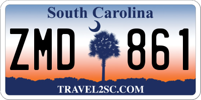 SC license plate ZMD861