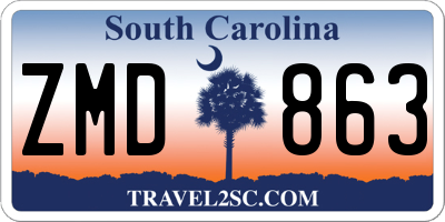 SC license plate ZMD863