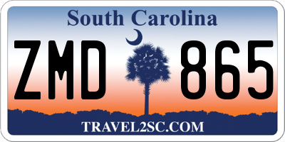 SC license plate ZMD865