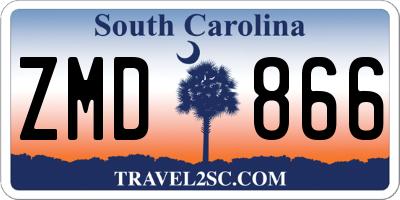 SC license plate ZMD866