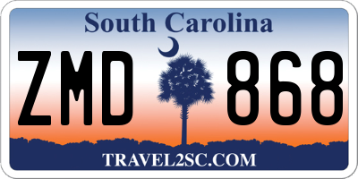 SC license plate ZMD868