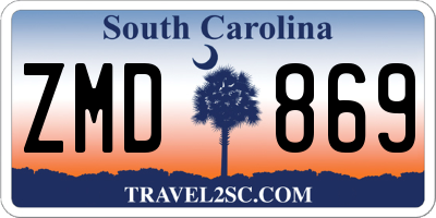 SC license plate ZMD869
