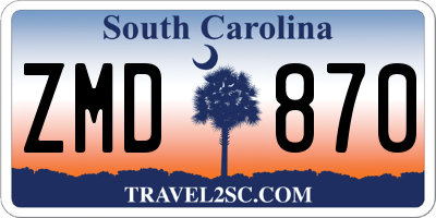 SC license plate ZMD870
