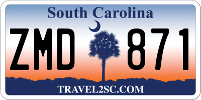 SC license plate ZMD871