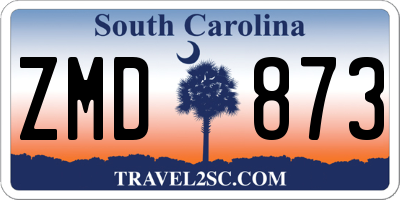 SC license plate ZMD873
