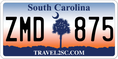 SC license plate ZMD875