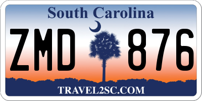 SC license plate ZMD876