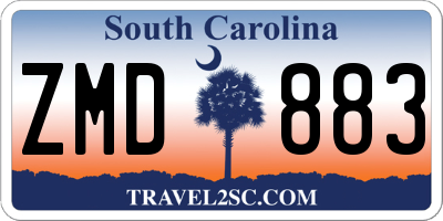 SC license plate ZMD883