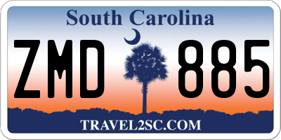 SC license plate ZMD885