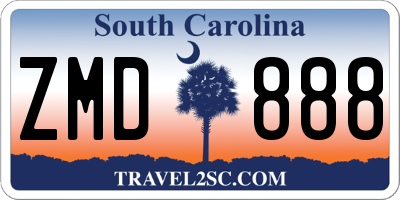 SC license plate ZMD888