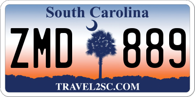 SC license plate ZMD889