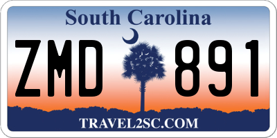SC license plate ZMD891