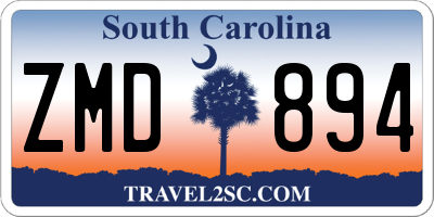 SC license plate ZMD894
