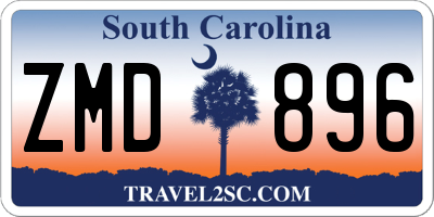 SC license plate ZMD896