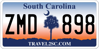 SC license plate ZMD898