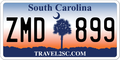 SC license plate ZMD899
