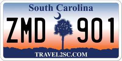 SC license plate ZMD901