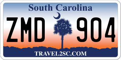SC license plate ZMD904